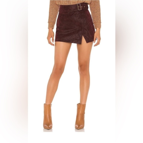 Free People Ari Wrap Skirt Wine size 12 NWT - Picture 1 of 8